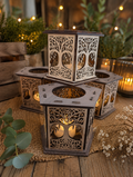 Bougeoir Arbre de Vie en bois – Décoration artisanale